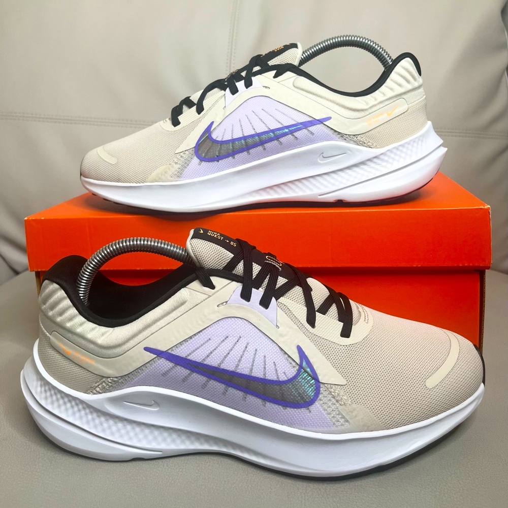Nike Quest 5 Ivory Purple Athletic Running Shoes Women's Size 11 NEW